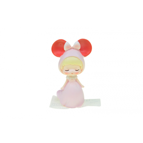 Figura egérjelmezes kislány poly 4*2,5*7cm rózsaszín