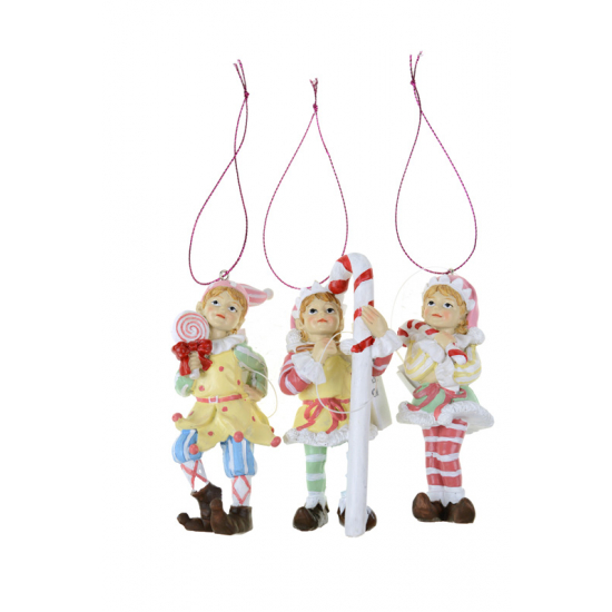 Figura Elf poly akasztós 5*4,5*11cm nyalókával több szín