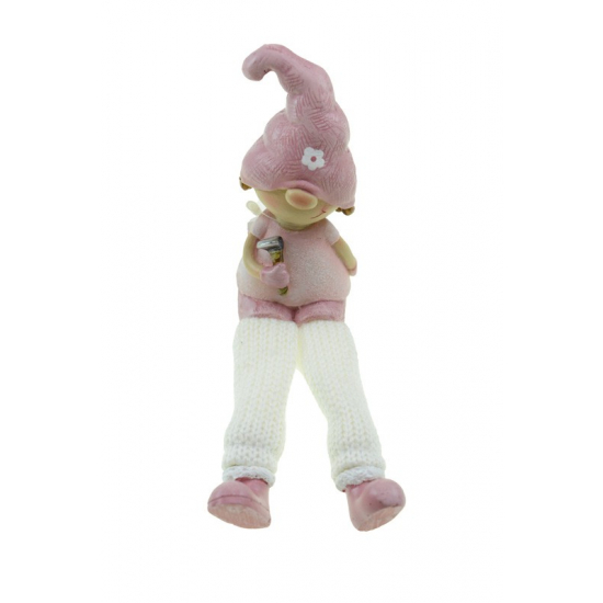 Figura fiú poly lógólábú 16cm rózsaszín