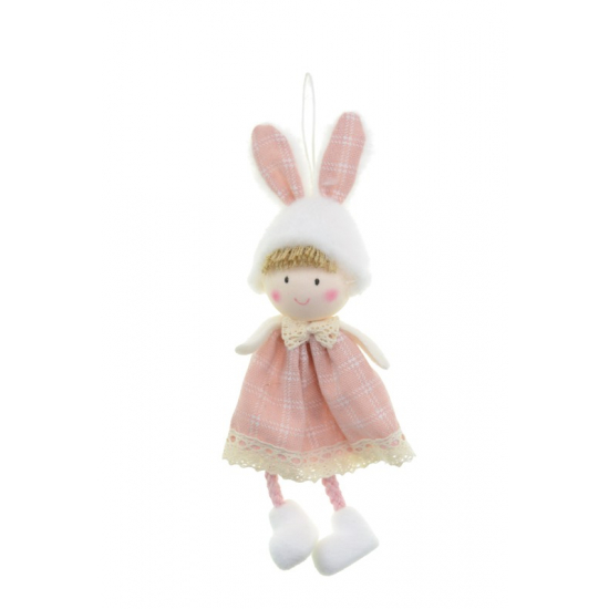 Figura fiú textil akasztós 18cm rózsaszín
