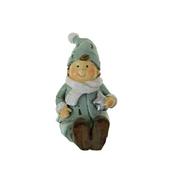 Figura fiú poly ülő 4*5*7cm zöld
