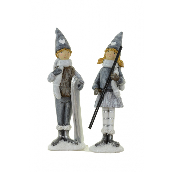 Figura fiú/lány poly/textil álló 4.5*3*14.5 kék