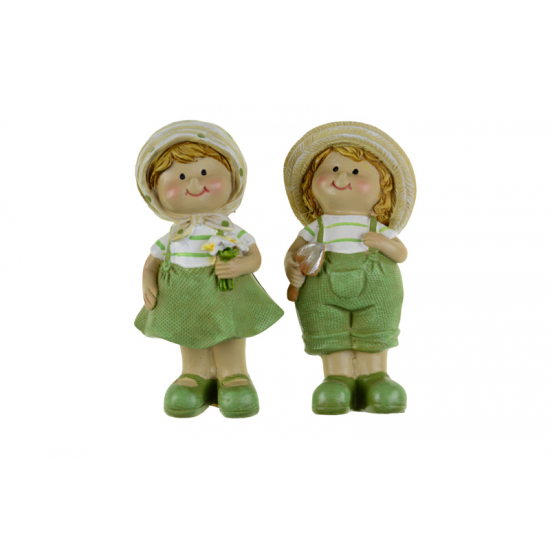 Figura fiú/lány poly 5.5*4*12cm zöld