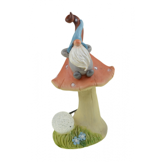 Figura gomba kerámia LED-es 15,5*12*28cm manóval színes