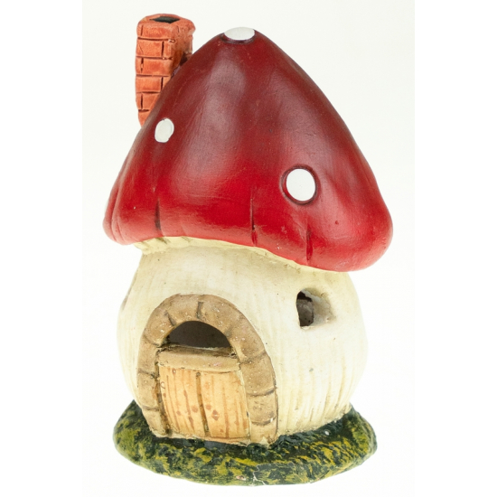 Figura gombaház terrakotta 8*7*11.7cm LED-es piros