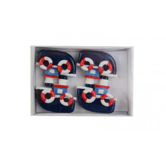 Figura hajó poly 3,9cm s/4 kék