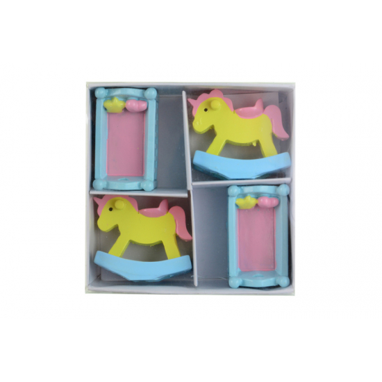 Figura hintaló + kiságy poly 5,3cm s/4 kék
