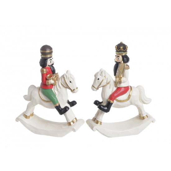 Figura hintaló kerámia 9cm 2féle fehér/piros
