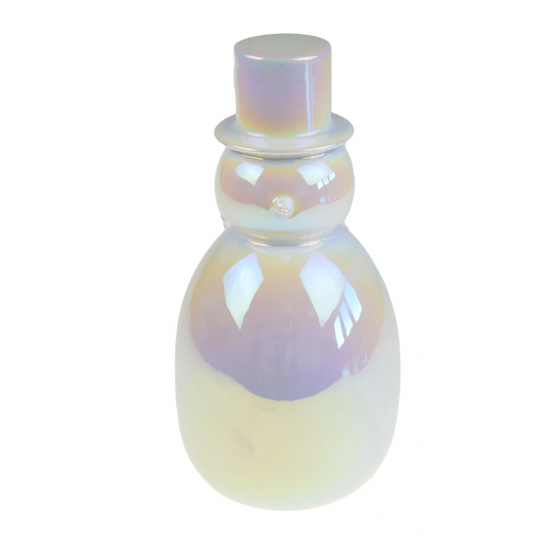 Figura hóember kerámia 11*11*23.5cm pearl fehér