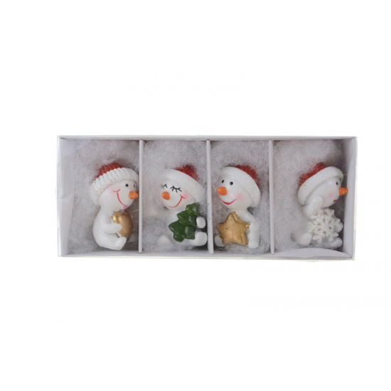 Figura hóember poly 2,8*3,6*4,8cm s/4 fehér