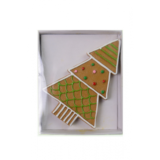 Figura karácsonyfa poly 9,8cm barna