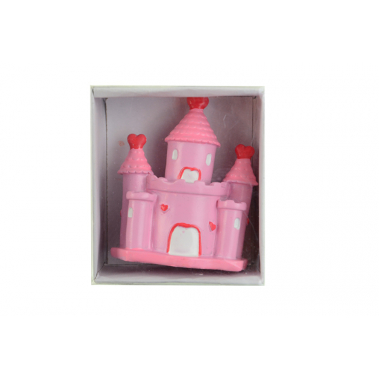 Figura kastély poly 7,4cm rózsaszín