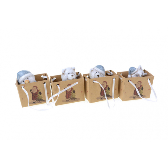 Figura kerámia 3,9*3,4*6,9cm többféle fehér