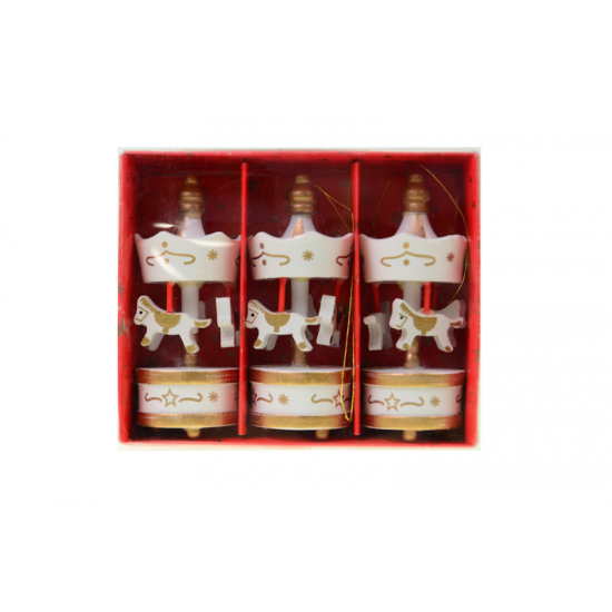 Figura körhinta fa 8cm s/3 több féle fehér/arany