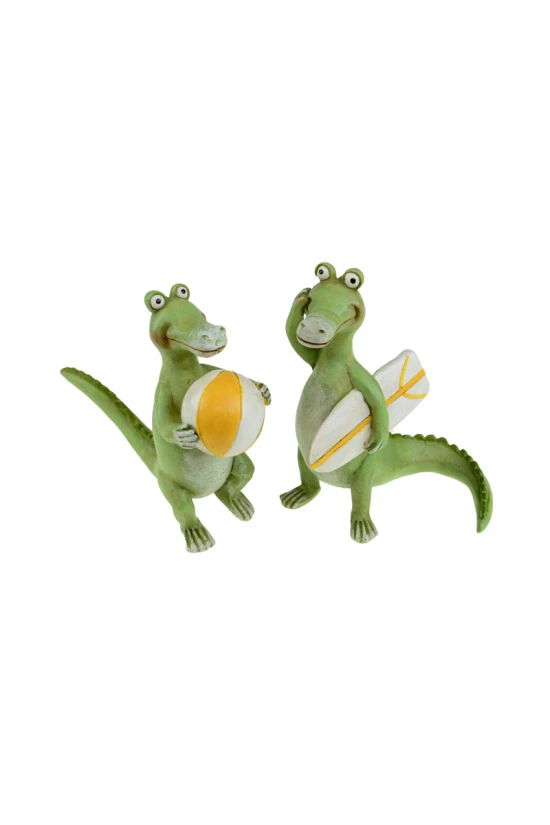 Figura krokodil poly 12*4*10.5cm 2féle zöld