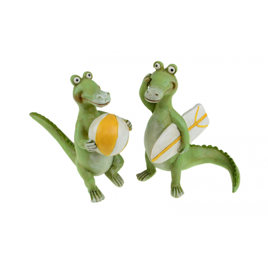 Figura krokodil poly 12*4*10.5cm 2féle zöld
