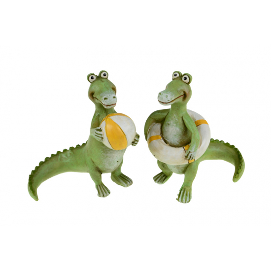 Figura krokodil poly 6*5*8cm 2féle zöld