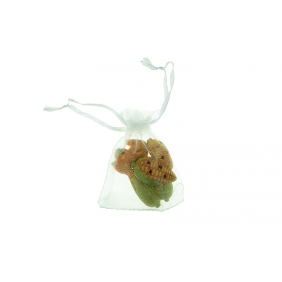 Figura kukorica poly 3,4*2,9*1cm 3féle barna