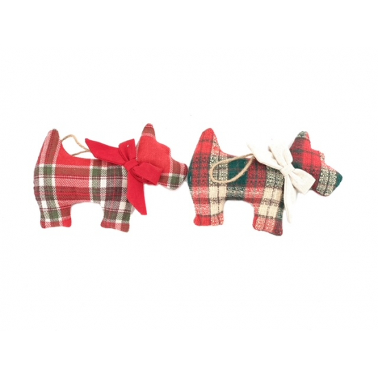 Figura kutya akasztós 19CM 2féle piros/zöld