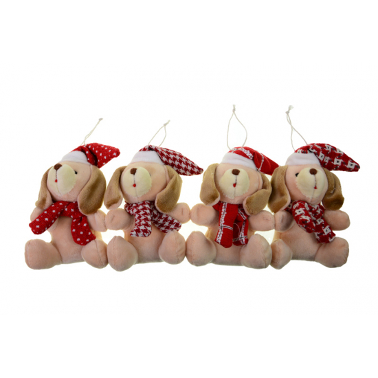 Figura kutya textil sapis 11cm 4féle barna