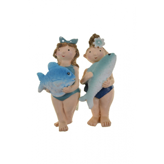 Figura lány poly hallal 4*3,5*9cm 2féle kék