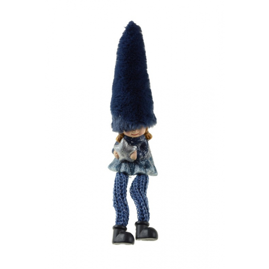 Figura lány kerámia 20cm kék