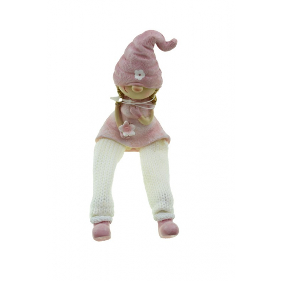 Figura lány poly lógólábú 16cm rózsaszín