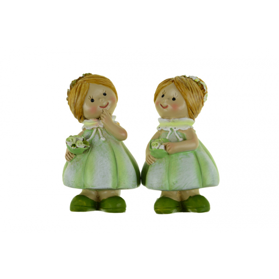 Figura lány poly 5*4*8.5cm 2féle zöld
