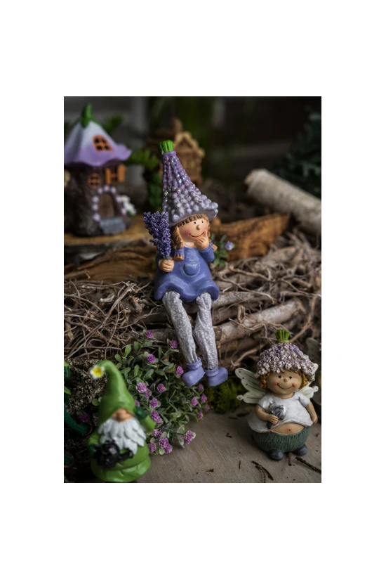 Figura lány poly lógólábú 6,5*6*22cm lila