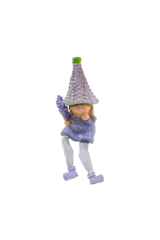 Figura lány poly lógólábú 6,5*6*22cm lila