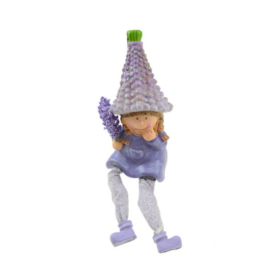 Figura lány poly lógólábú 6,5*6*22cm lila