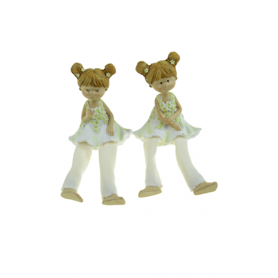 Figura lány poly lógólábú 7*5*16cm 2féle v.zöld