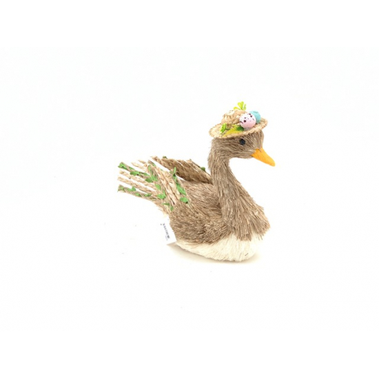 Figura liba poly kalapban 23cm barna