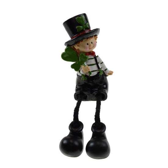 Figura lógólábú fiú poly 5,7*4*10 virágos cilinderben