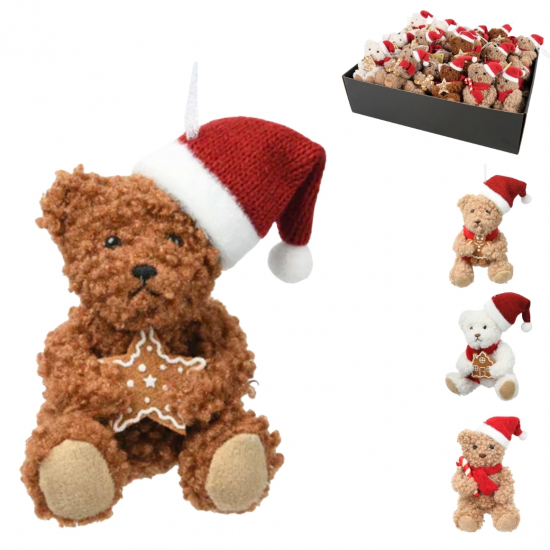 Figura maci plüss 10cm többféle barna/fehér