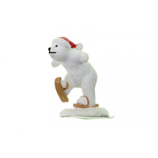 Figura maci poly korcsolyázó 6cm fehér