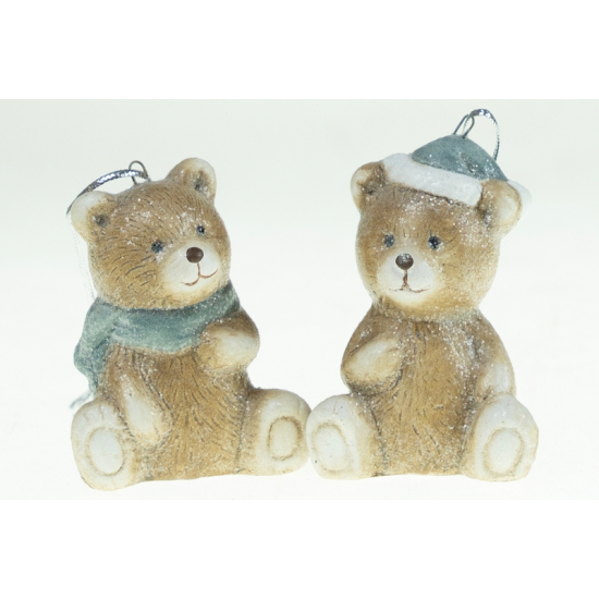 Figura maci terrakotta 7cm 2féle akasztós kék