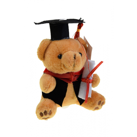 Figura maci texil taláros 10cm barna