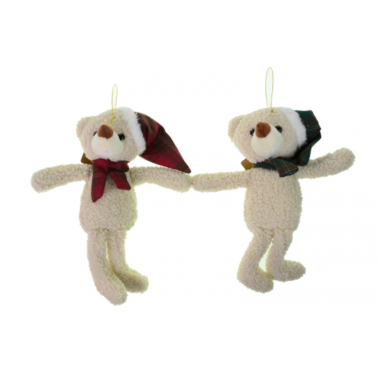 Figura maci textil sapis 24cm 2féle fehér