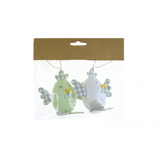 Figura madár műanyag 8cm s/2 zöld