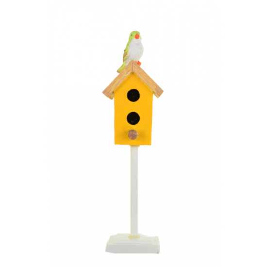 Figura madárház poly 15cm barna