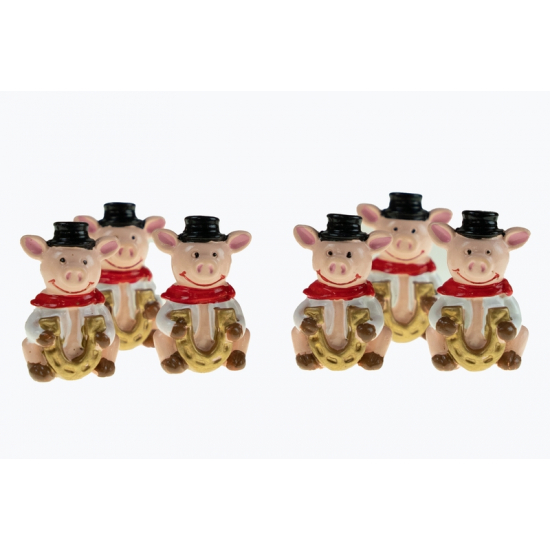 Figura malac poly 2*3,1cm s/6 patkóval rózsaszín