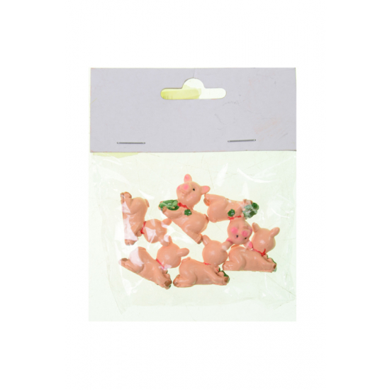 Figura malac poly 2,6cm s/6 rózsaszín