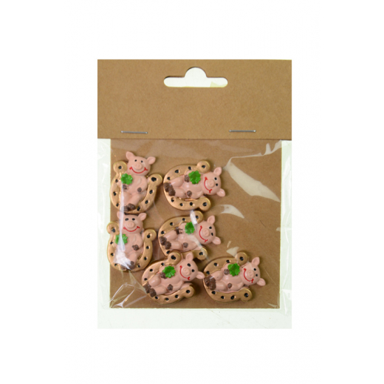 Figura malac poly 3cm s/6 patkóval rózsaszín