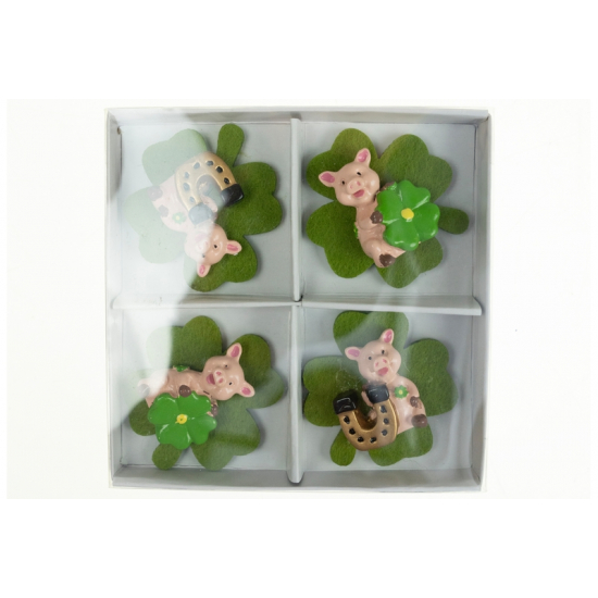 Figura malac poly 4,2*4,1cm s/4 újévi zöld