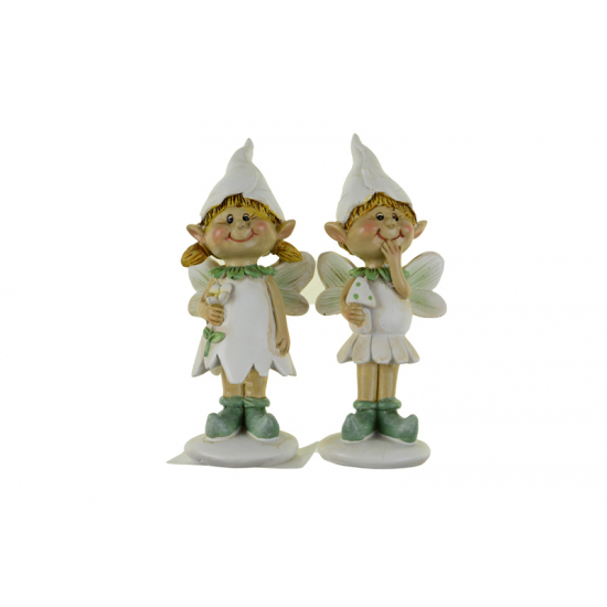 Figura manó fiú/lány poly  4.5*3.6*11cm fehér