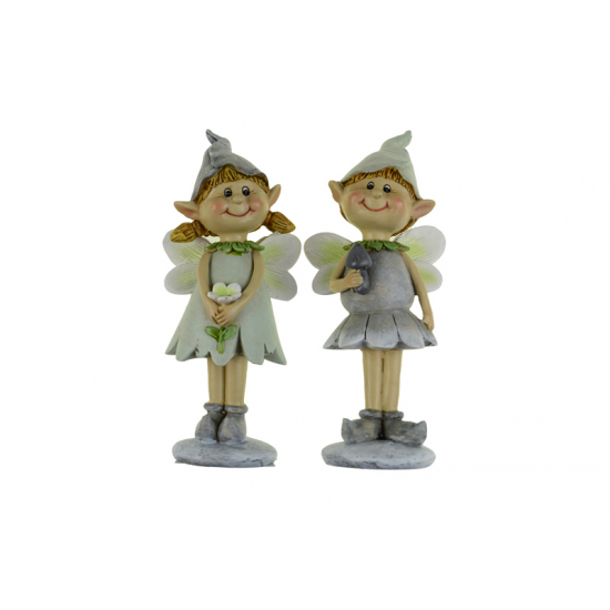 Figura manó fiú/lány poly 6.8*4.8*16cm szürke