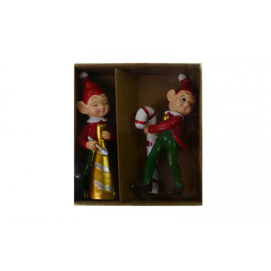 Figura manó poly 10,3cm s/2 piros/zöld