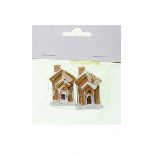 Figura mézaskalács ház poly 4,1cm s/2 barna