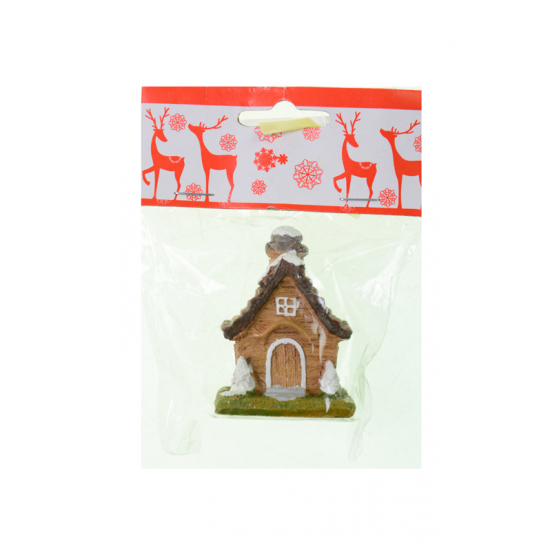 Figura mézaskalács ház poly 5,8cm barna